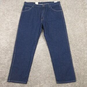 Wrangler Jeans Mens 40x29 Blue Rugged Wear Classic Fit Straight Denim Pants NEW